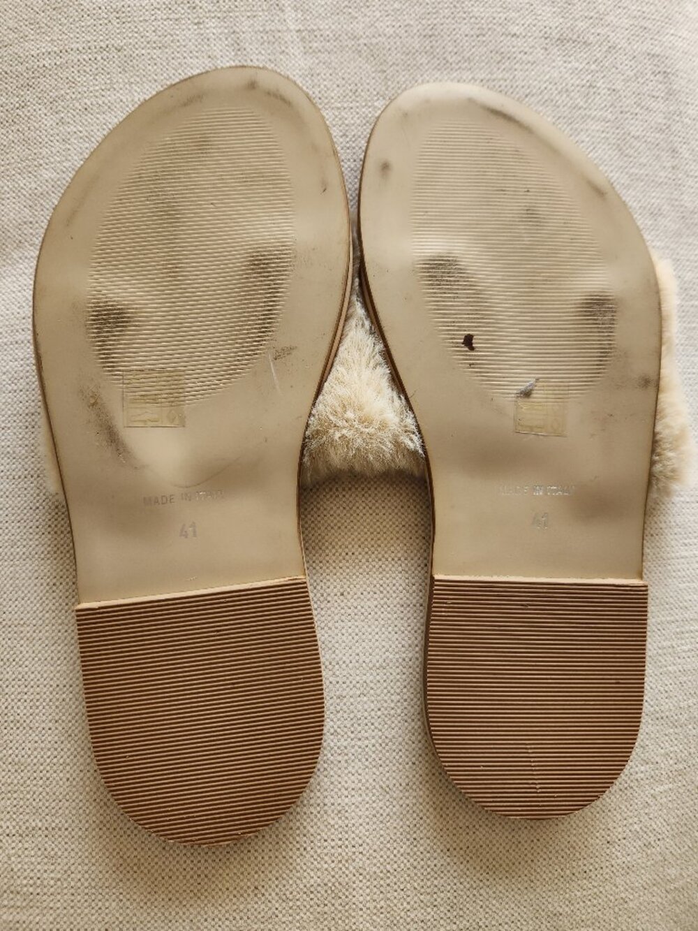 L’Intervalle Lillet Beige Faux Fur Slide Sandals – EU 41 (US 10) - Picture 6 of 8